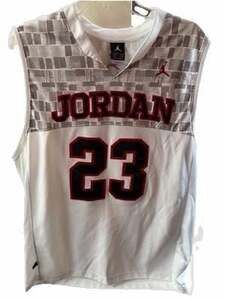 Jordan Men's White and Gray Basketball Jersey